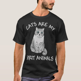 Camiseta Gatos graciosos son mis animales espirituales para