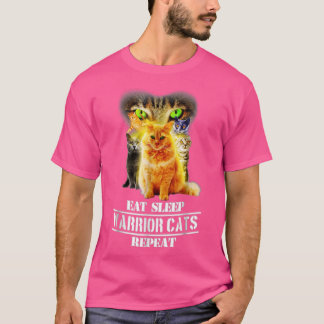 Camiseta Gatos guerreros que duermen repiten curiosos tíos