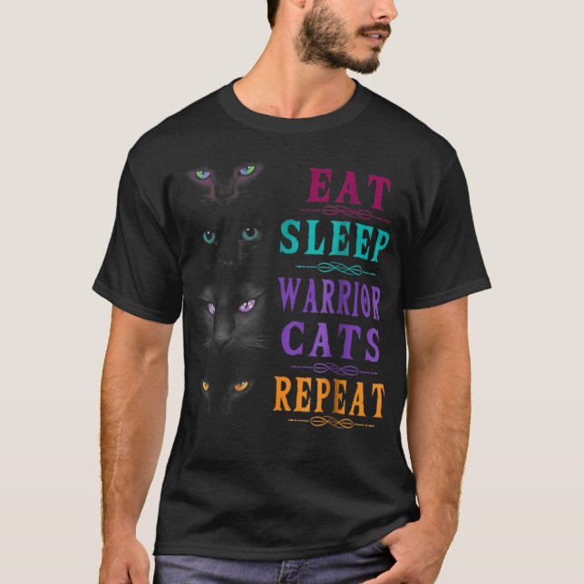 Camiseta Gatos guerreros que duermen repiten TShirt (Anverso)