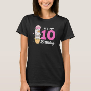 Camiseta Gatos Helado Es Mi Fiesta De Cumpleaños 10 Soy 10