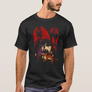 Camiseta Gatos invocando demonios artes oscuras