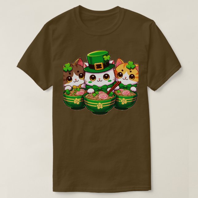 Camiseta Gatos irlandeses de Ramen adoran a Chicas del Día  (Diseño del anverso)