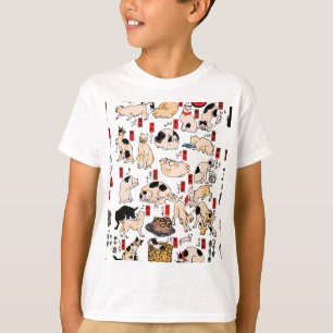 Camiseta gatos japoneses Ukiyo-e Funny kitty