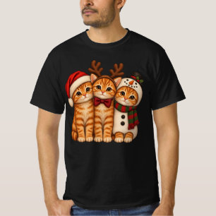 Camiseta Gatos Jengibre Navideños Lindos - Santa Reno Muñec