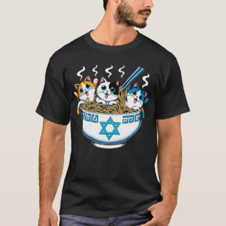 Camiseta Gatos Judíos Kit de Ramen Gatito Anime Janucá Chan