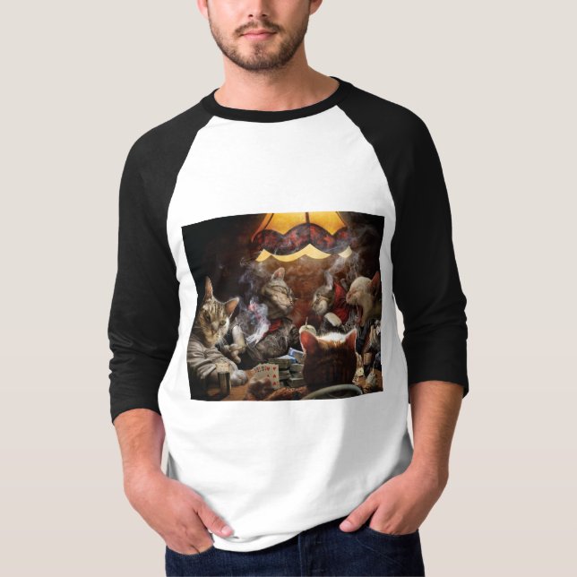 Camiseta Gatos jugando al póquer (Anverso)