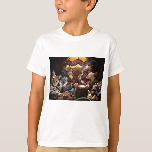 Camiseta Gatos jugando al póquer (Anverso)