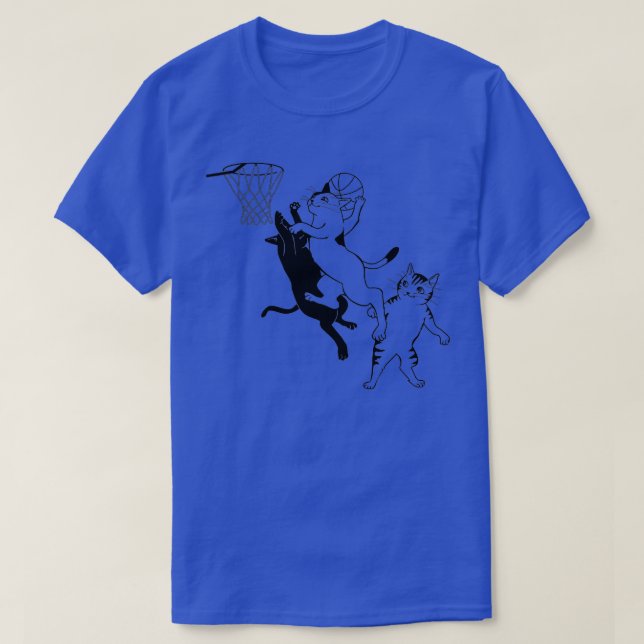 Camiseta Gatos jugando básquetbol (Diseño del anverso)