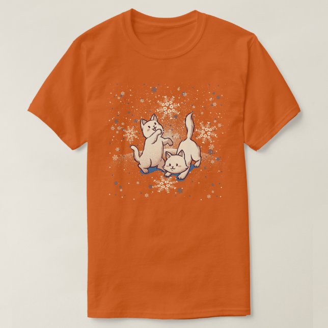 Camiseta Gatos jugando con copos de nieve de Tobe Fonseca (Diseño del anverso)