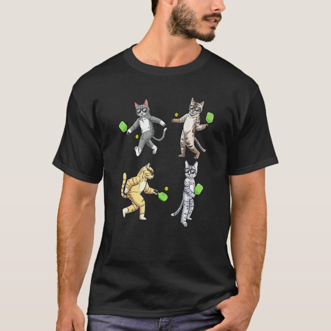 Camiseta Gatos jugando Pickleball (Anverso)