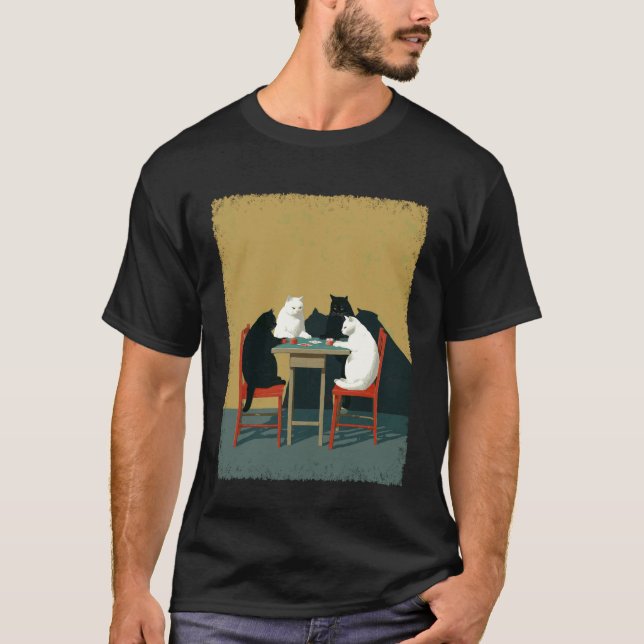 Camiseta Gatos Jugando Póquer (Anverso)