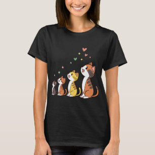 Camiseta Gatos Kawaii Adorables Cantando - Musical Colorido