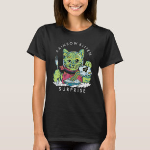 Camiseta Gatos Kitten Sorpresa Arcoiris Lindo Come Animal R