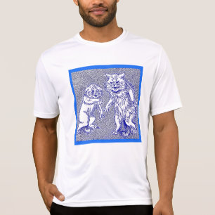 Camiseta Gatos Kitty en azul por Louis Wain