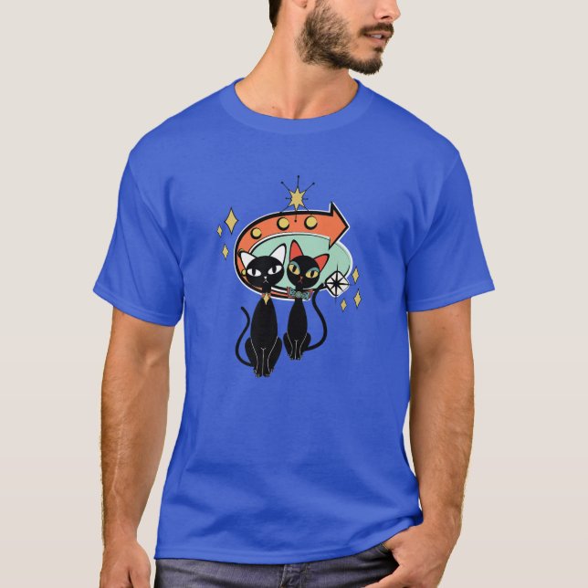 Camiseta Gatos Kitty modernos de la era atómica de mediados (Anverso)
