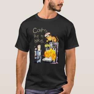 Camiseta Gatos Les Gusta Hornear Gato     Panadero     Chef