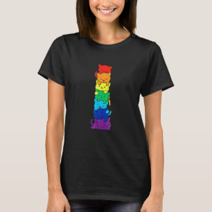 Camiseta Gatos LGB Pila Gay Orgullo Lesbiana Gato Transgén