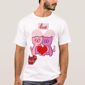 Camiseta Gatos Lindos Amor de San Valentín
