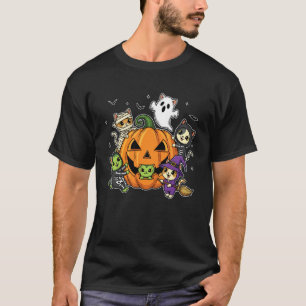 Camiseta Gatos lindos con disfraz de gato de bruja, momia,