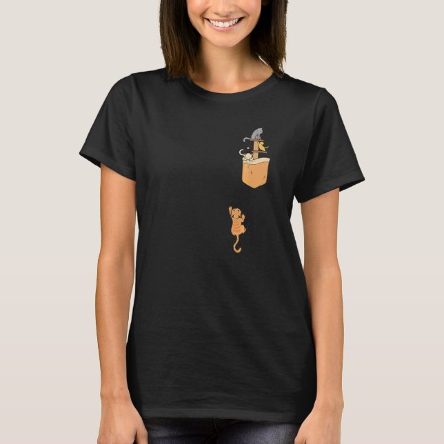 Camiseta Gatos lindos en el bolsillo Gatito (Anverso)