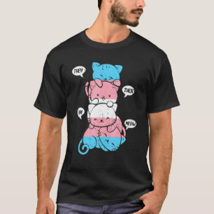 Camiseta Gatos lindos transexuales montón gato orgullo gay 