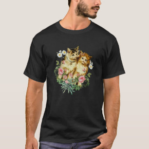Camiseta Gatos Lindos Y Flores Gráficos Florales Hombres Mu