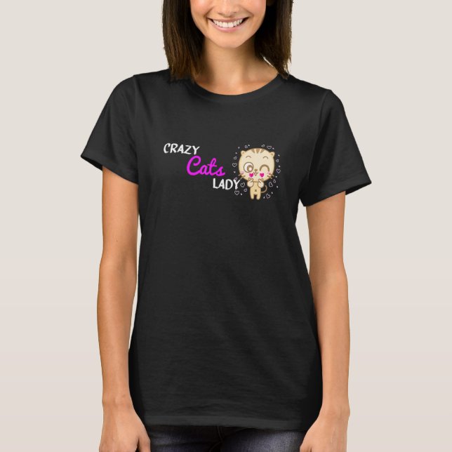 Camiseta Gatos Locos Lady Feline Kitten Adorable Kitty (Anverso)
