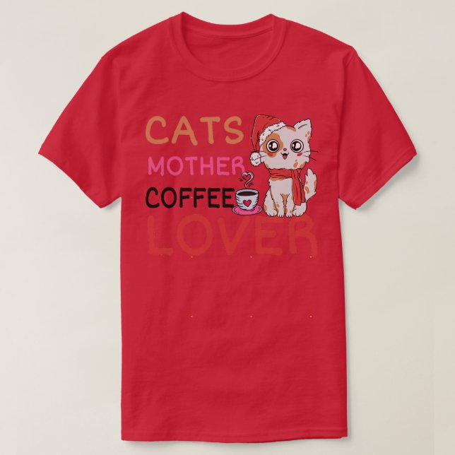 Camiseta Gatos Madre Café Lover (Diseño del anverso)