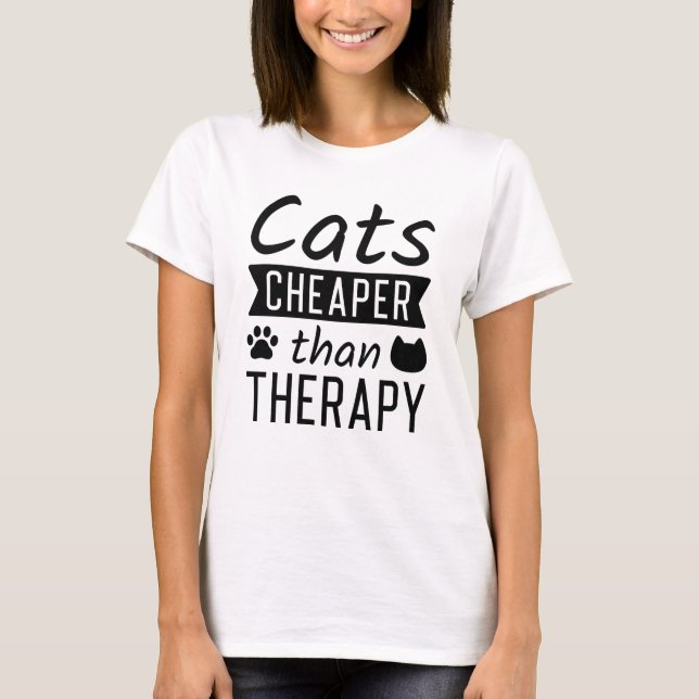 Camiseta Gatos Más Baratos Que Terapia (Anverso)