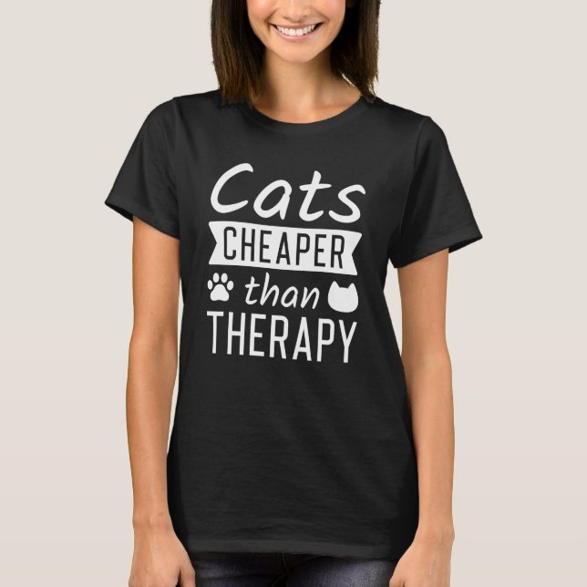 Camiseta Gatos Más Baratos Que Terapia (Anverso)