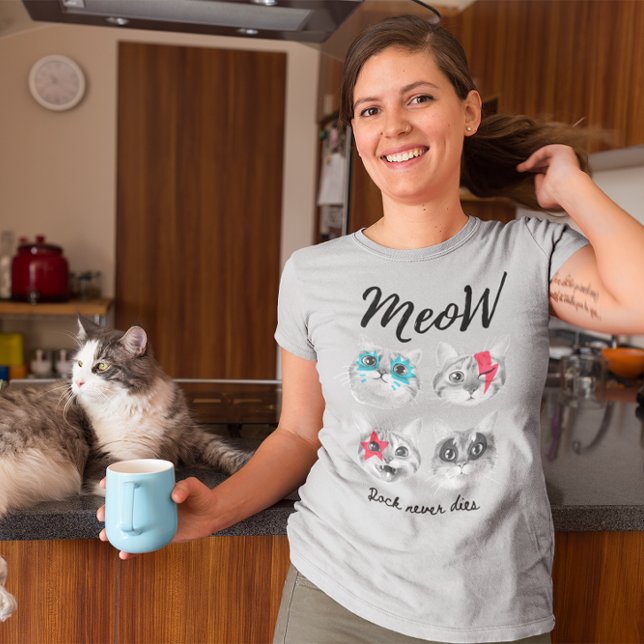 Camiseta Gatos Maullido Rock n Roll Rock (Subido por el creador)