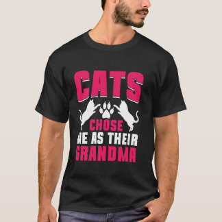 Camiseta Gatos Me Eligieron como Su Abuela Gata Abuela