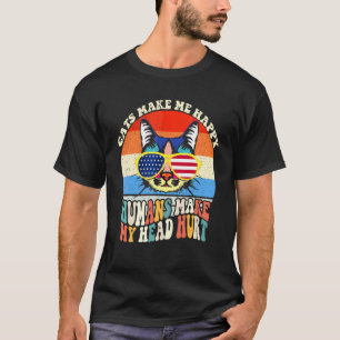 Camiseta Gatos Me Hacen Feliz Humanos Me Duele La Cabeza Am