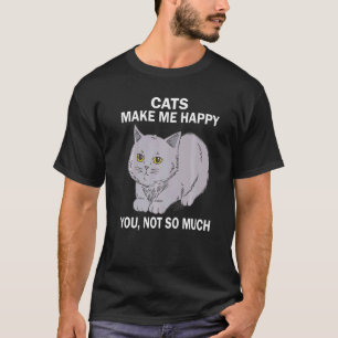 Camiseta Gatos Me hacen feliz no tanto miau cat kitten