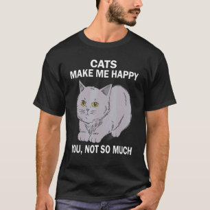 Camiseta Gatos Me hacen feliz no tanto miau cat kitten