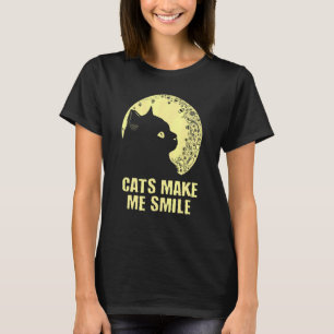 Camiseta Gatos Me Hacen Sonreír Frase Motivacional Gato Mam