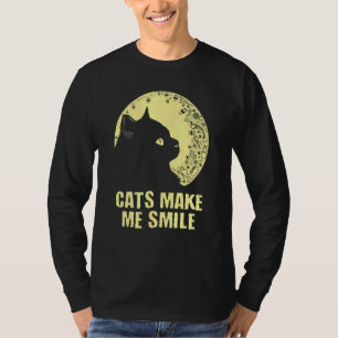 Camiseta Gatos Me Hacen Sonreír Frase Motivacional Gato Mam