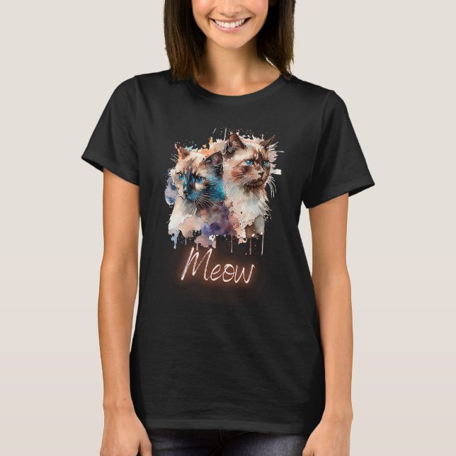 Camiseta Gatos Miao Meow Kitten (Anverso)