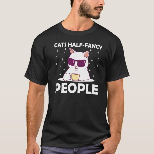Camiseta Gatos Mitad Gente Gato Gato Humor Gato Madre 1 (Anverso)