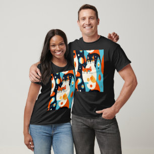 Camiseta Gatos modernos de mediados del siglo XX en un cont