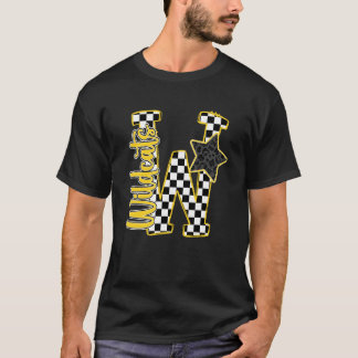 Camiseta Gatos monteses amarillos Estampado de cuadros Estr