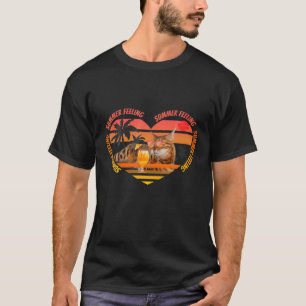 Camiseta Gatos Motivo Verano Gato Bengal Diseño Vintage / R