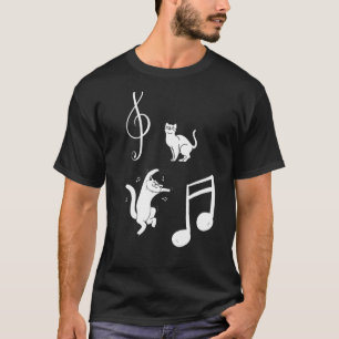 Camiseta Gatos Musicales Notas de Gato Gato y Música Gat