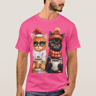 Camiseta Gatos muy festivos con Navidades