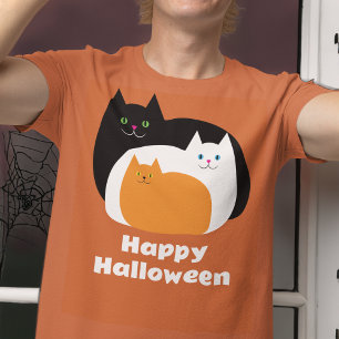 Camiseta Gatos Naranja de Halloween