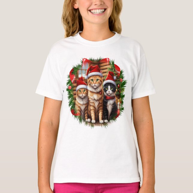 Camiseta Gatos navidades (Anverso)