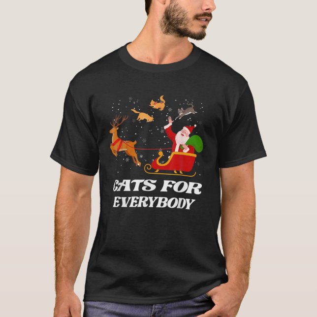 Camiseta Gatos Navidades Graciosos Gatos Gatos Para Todos L (Anverso)