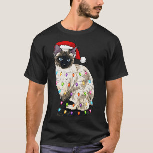 Camiseta Gatos Navidades siameses alumbran a Navidades de S