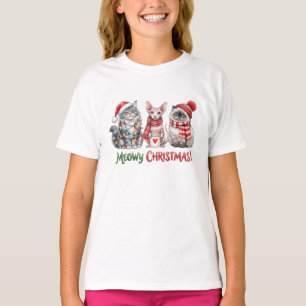 Camiseta Gatos Navideños Adorables Meowy Navidad