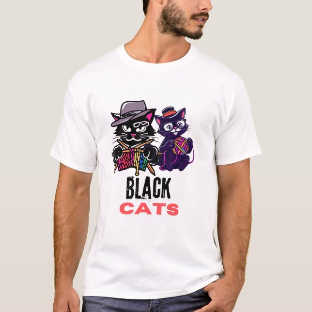 Camiseta Gatos negros (Anverso)